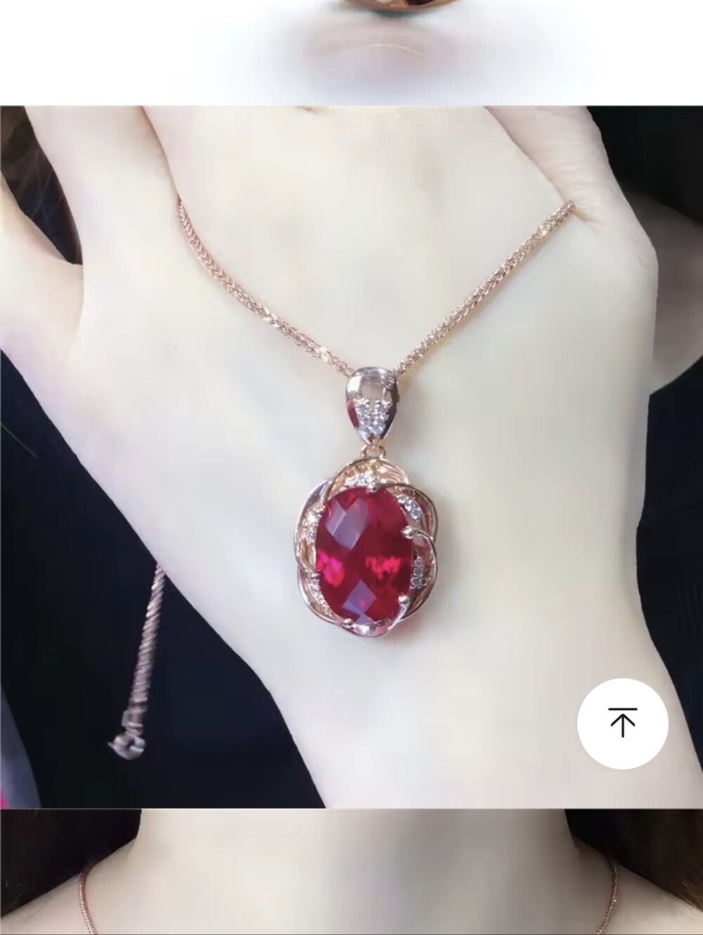 Ruby Necklace 14k  Gold Plated Lenght 18to 19 And The Is Ext  2 Inch More